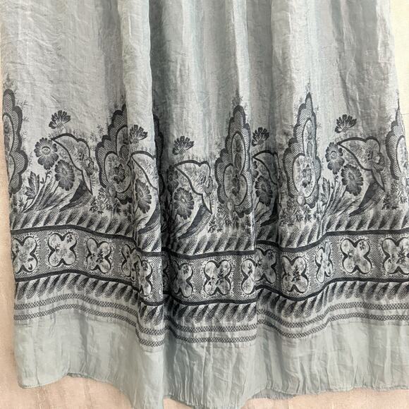 Lapis Anthropologie Dress One Size Maxi Blue Smocked Organza Boho Strapless - Picture 10 of 16